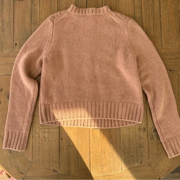 Vince Cashmere Shrunken Cable Sweater Women’s Medium Blush Cable-knit Cozy - Picture 7 of 9